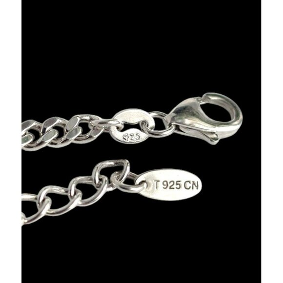 New Tocara Sterling Silver Bracelet DiAmi Crystal Oblong Centerpiece Curb Chain - Picture 5 of 10